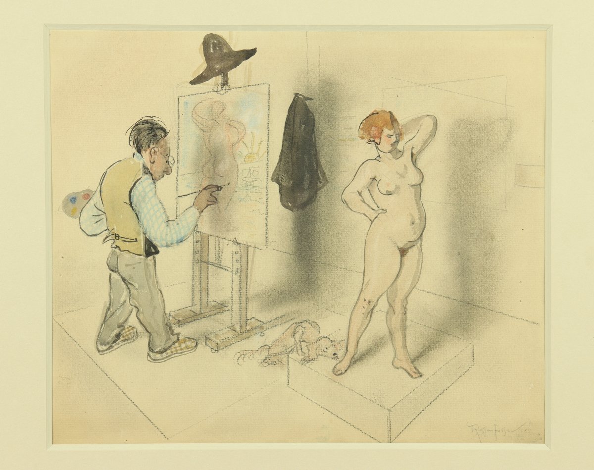 Le peintre et son modèle par Armand Rassenfosse-photo-2