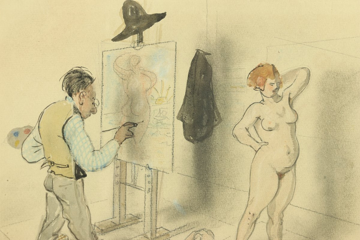 Le peintre et son modèle par Armand Rassenfosse-photo-3