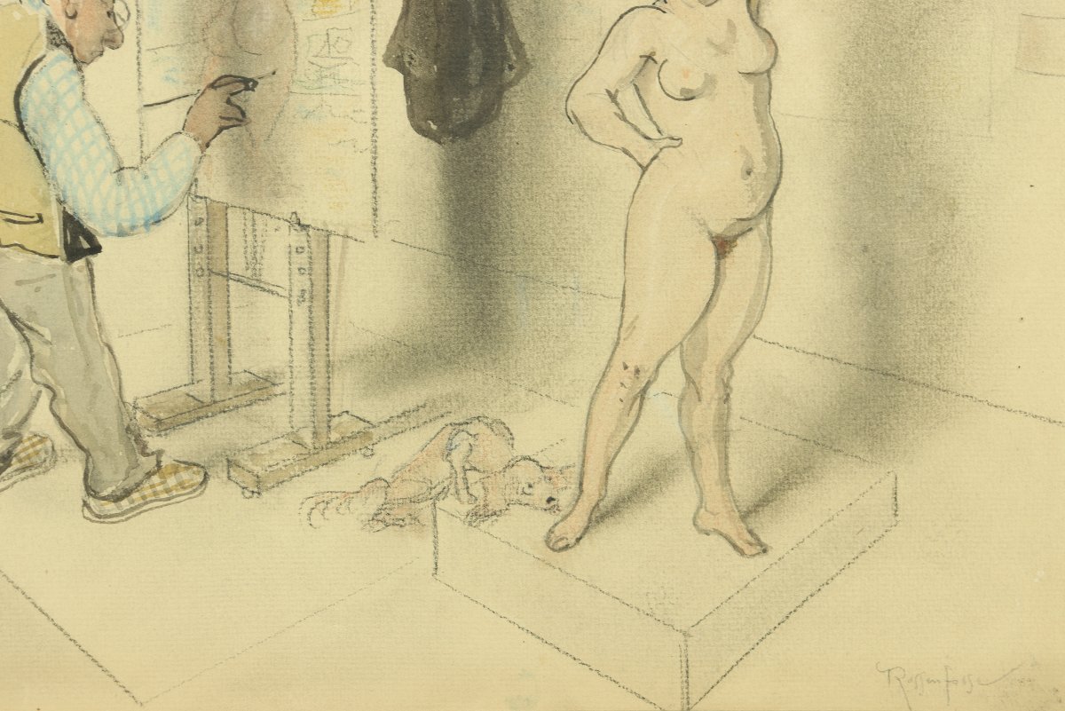 Le peintre et son modèle par Armand Rassenfosse-photo-4