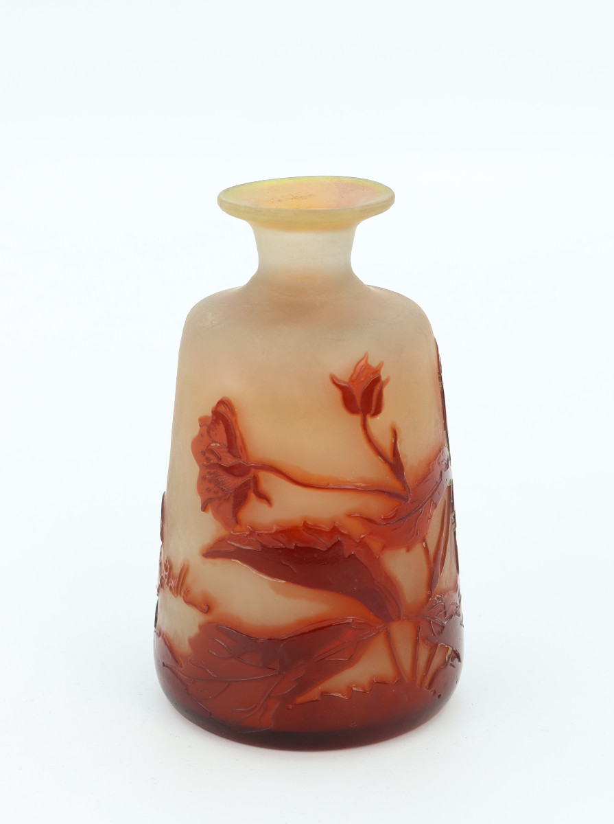 Wild Roses Vase By Emile Gallé