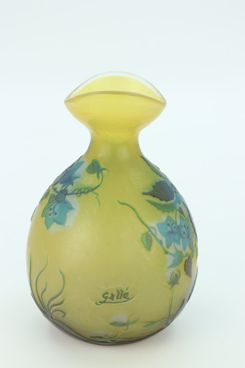 Gallé Ball Vase Decorated With Gentians-photo-2