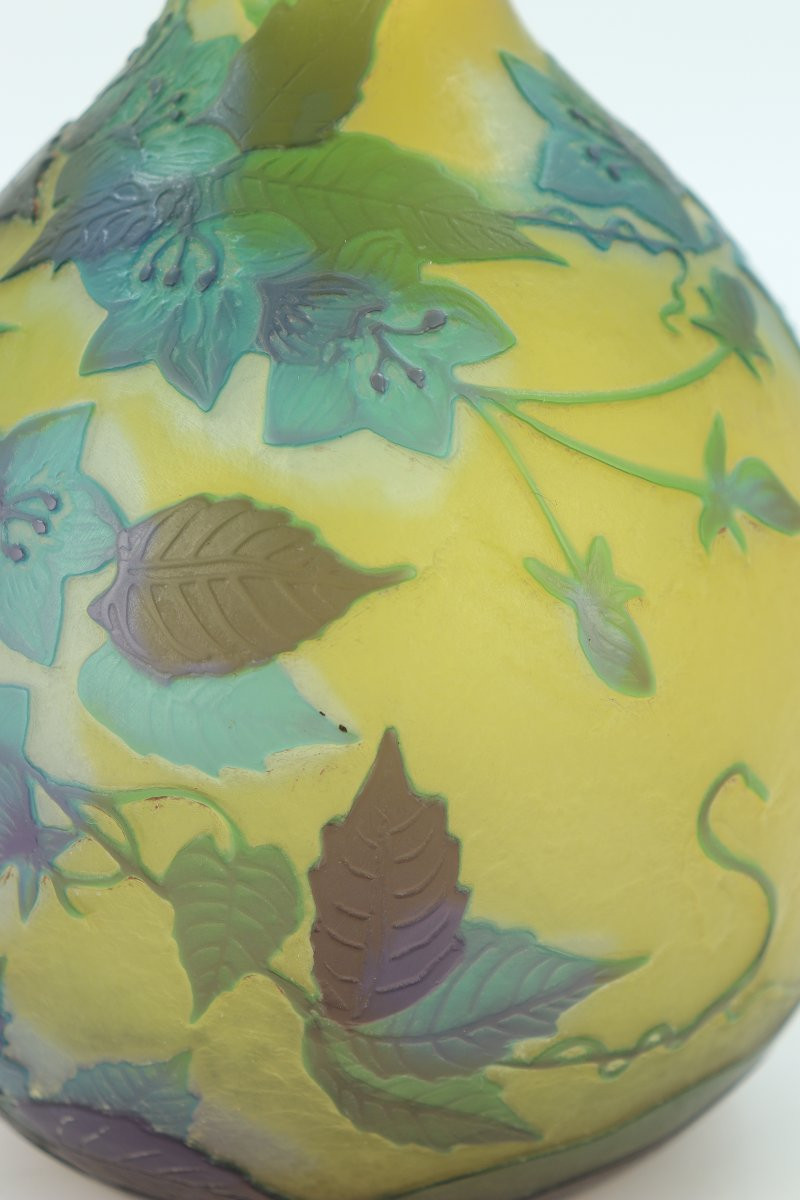 Gallé Ball Vase Decorated With Gentians-photo-5