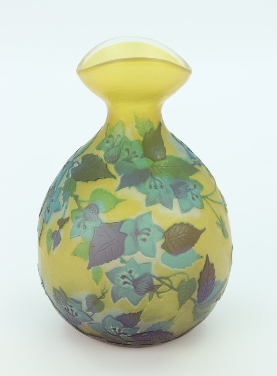 Gallé Ball Vase Decorated With Gentians
