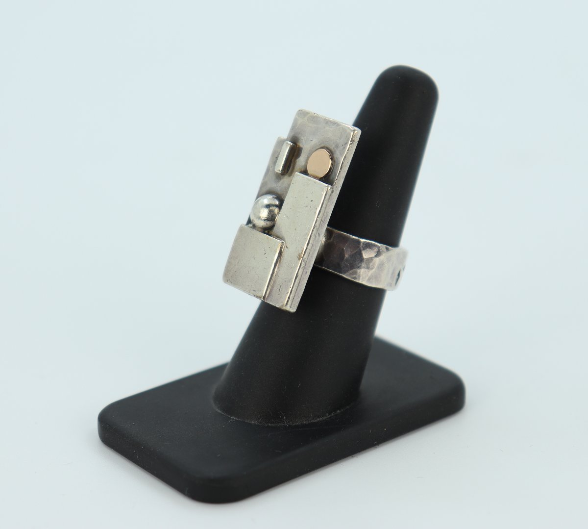 Modernist Gold-inlay Ring By Jean Després-photo-4