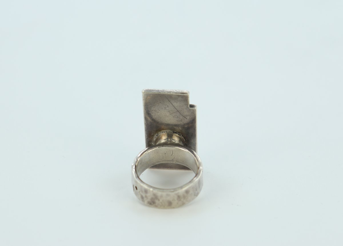 Modernist Gold-inlay Ring By Jean Després-photo-3