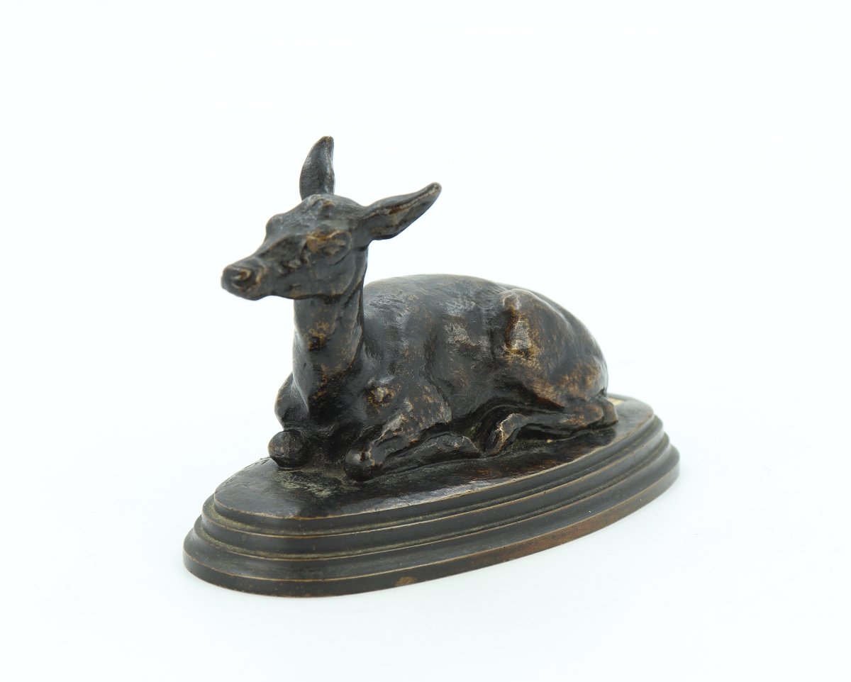 Reclining Doe By Antoine-louis Barye-photo-2