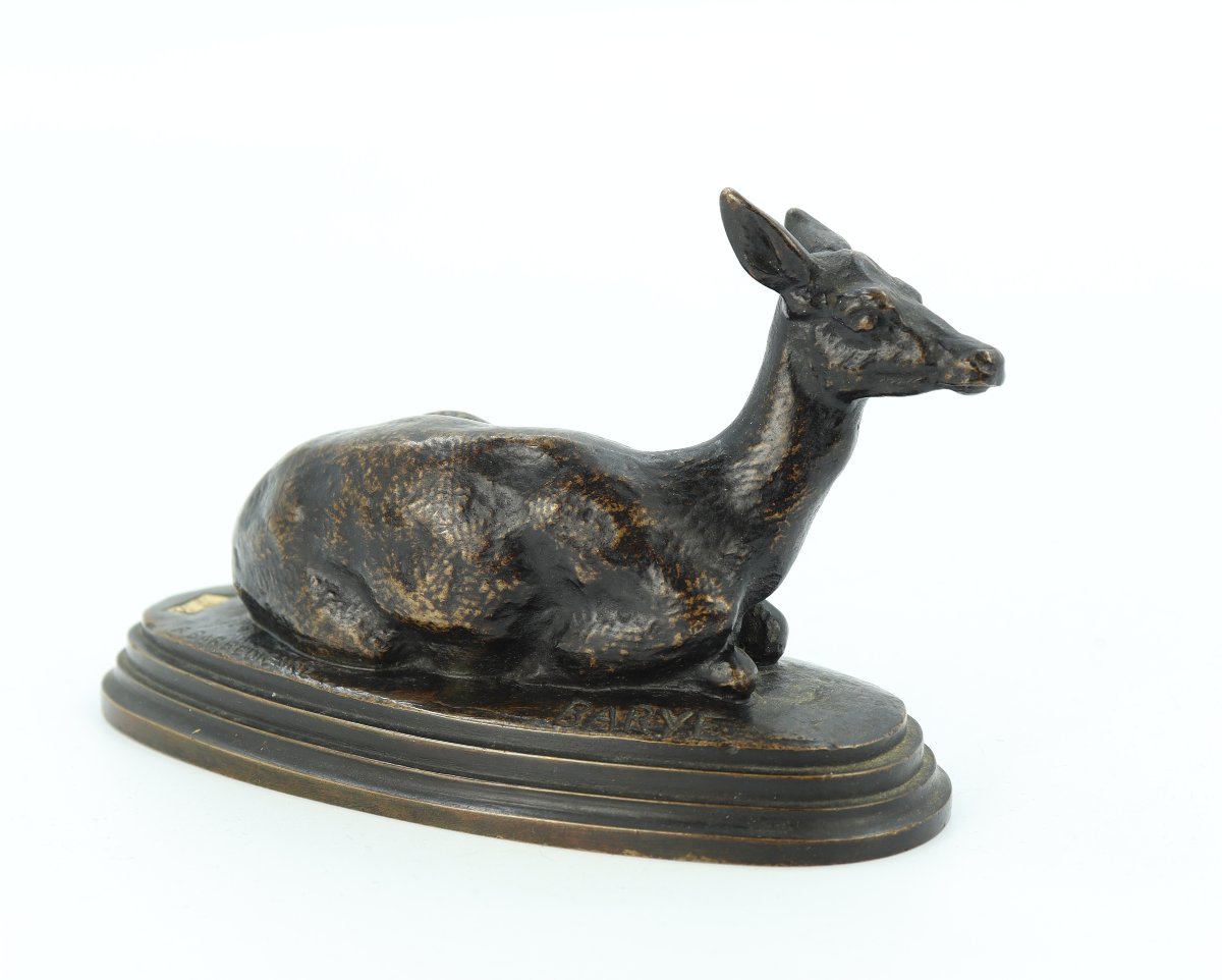 Reclining Doe By Antoine-louis Barye-photo-3