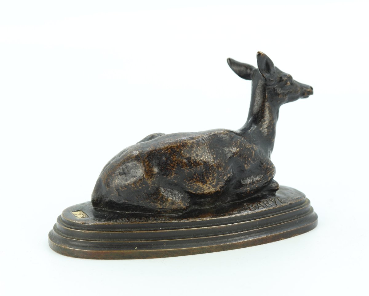 Reclining Doe By Antoine-louis Barye-photo-4