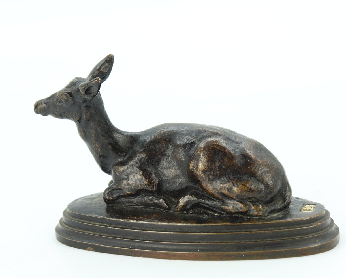 Reclining Doe By Antoine-louis Barye-photo-1