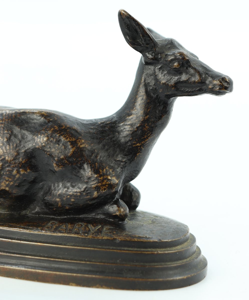 Reclining Doe By Antoine-louis Barye-photo-4