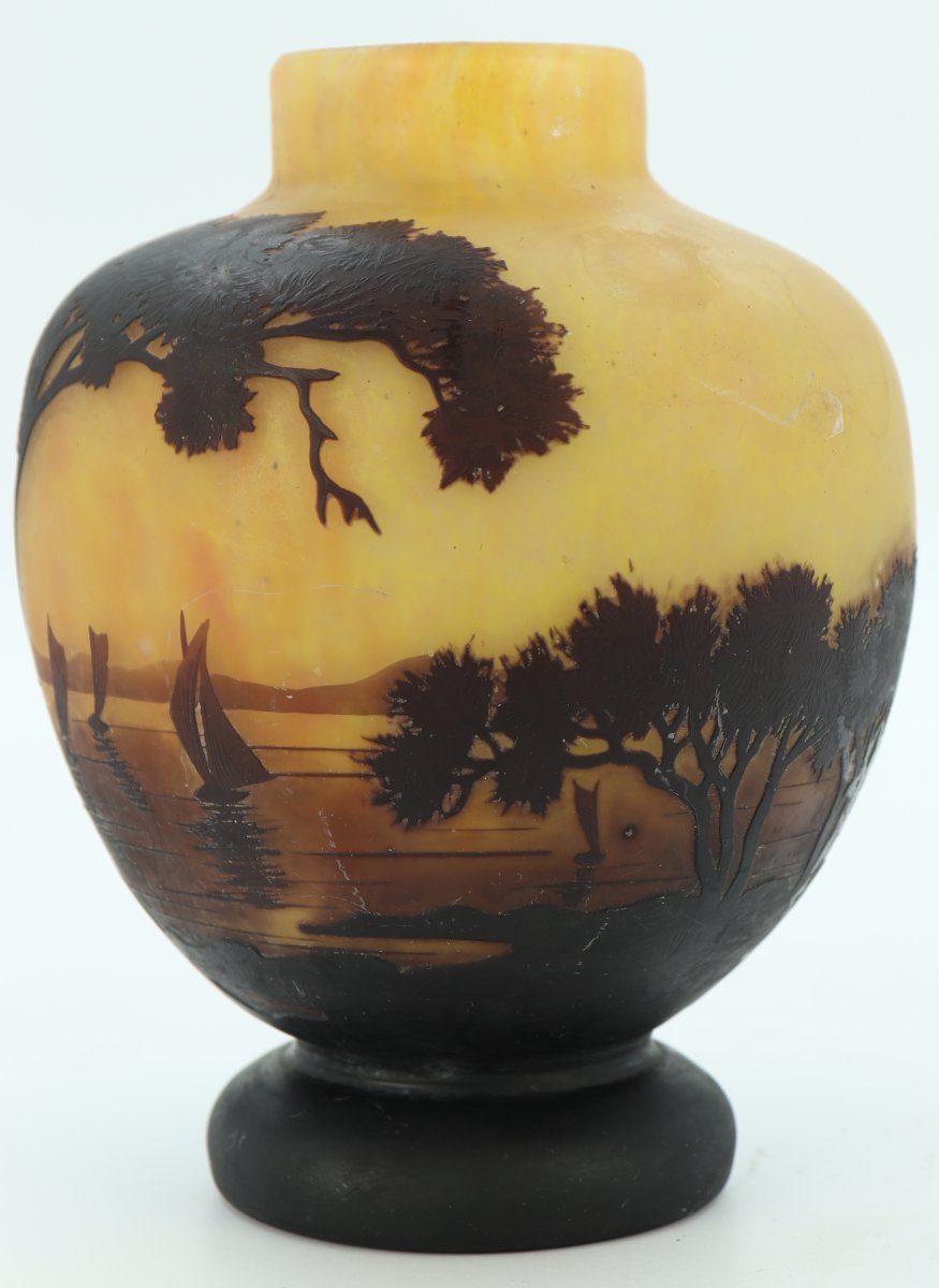 Daum Vase With Seaside Scene-photo-4