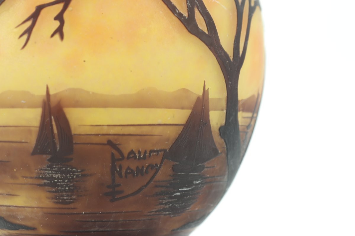 Daum Vase With Seaside Scene-photo-4