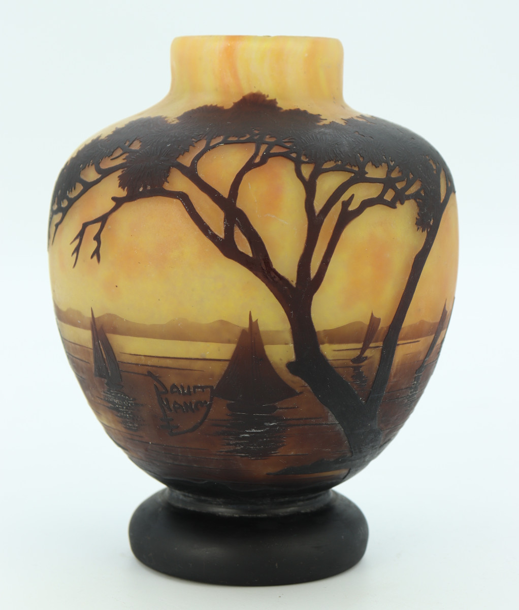 Daum Vase With Seaside Scene