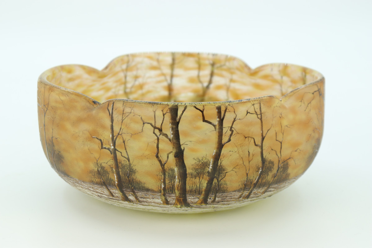 Coupe Daum à paysage enneigé