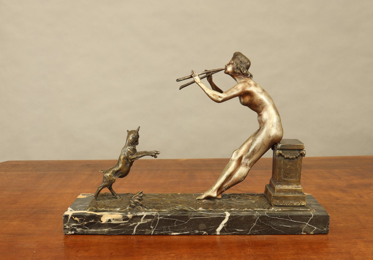 Aulos Player And Dancing Goat By Henry Fugère-photo-3