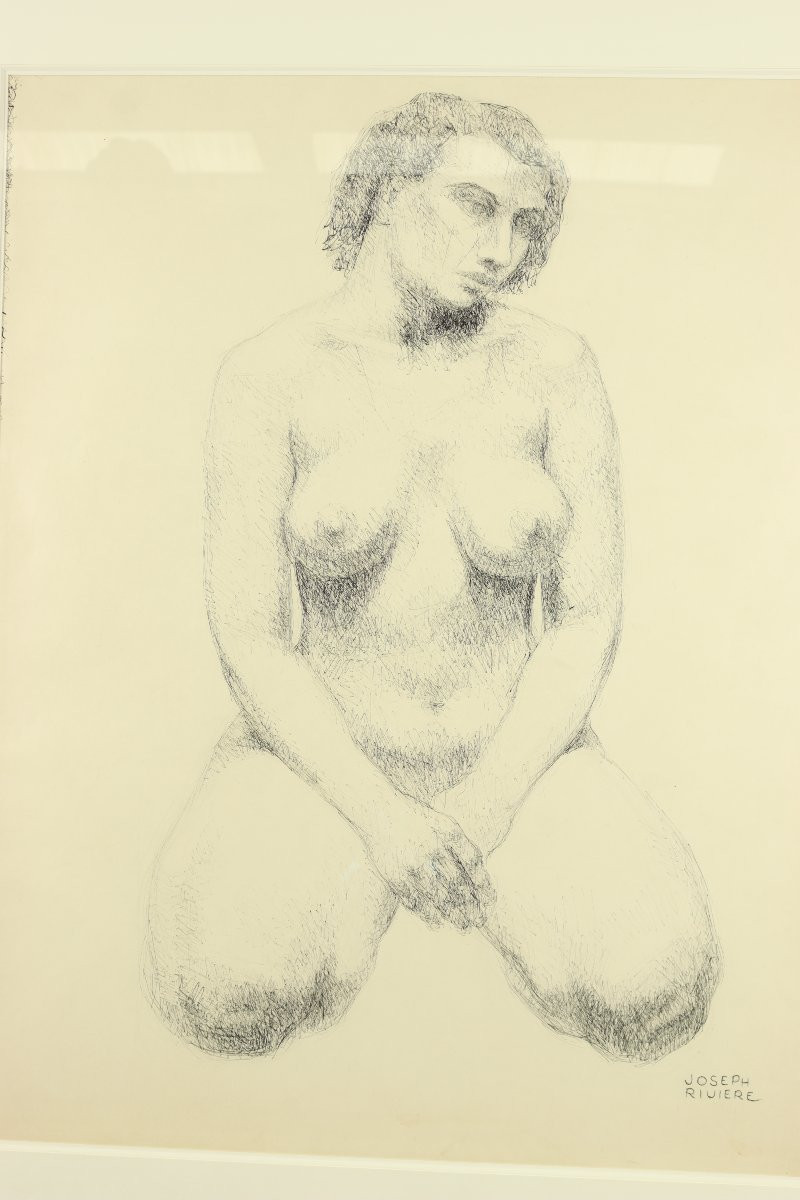 Nu agenouillé par Joseph Rivière-photo-2