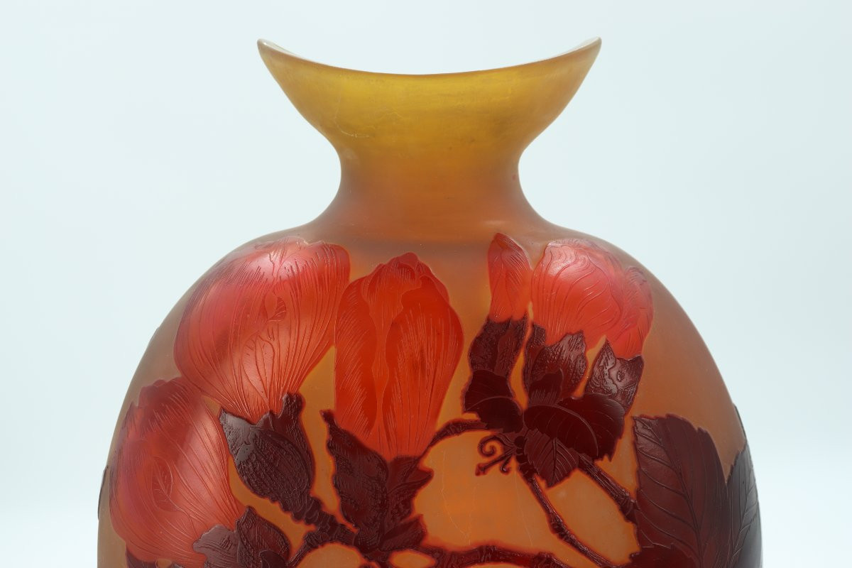 Vase Gallé aux magnolias-photo-3