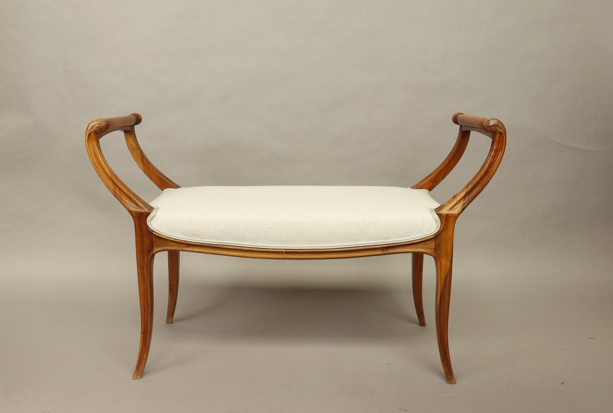 Art Nouveau Bench—stamped La Ruche