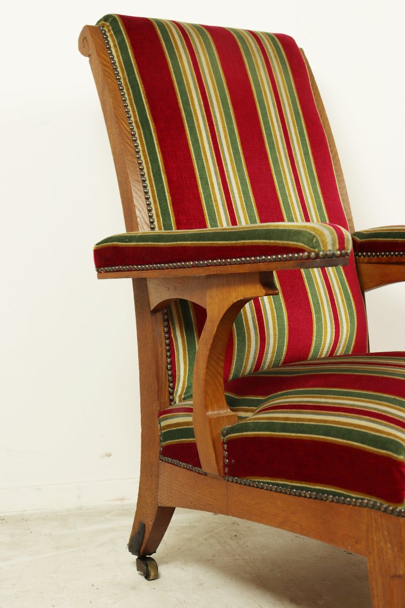 Paire de fauteuils par Gustave Serrurier-Bovy-photo-2