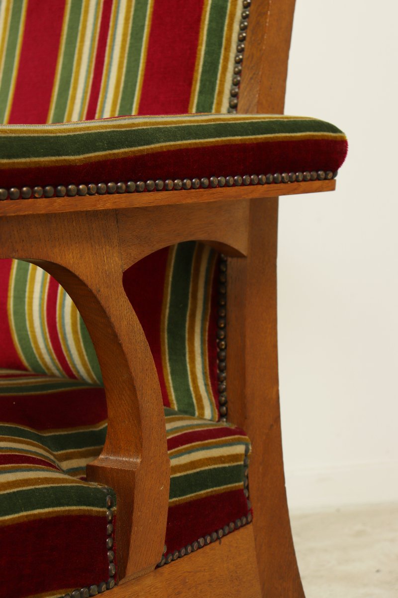 Paire de fauteuils par Gustave Serrurier-Bovy-photo-4