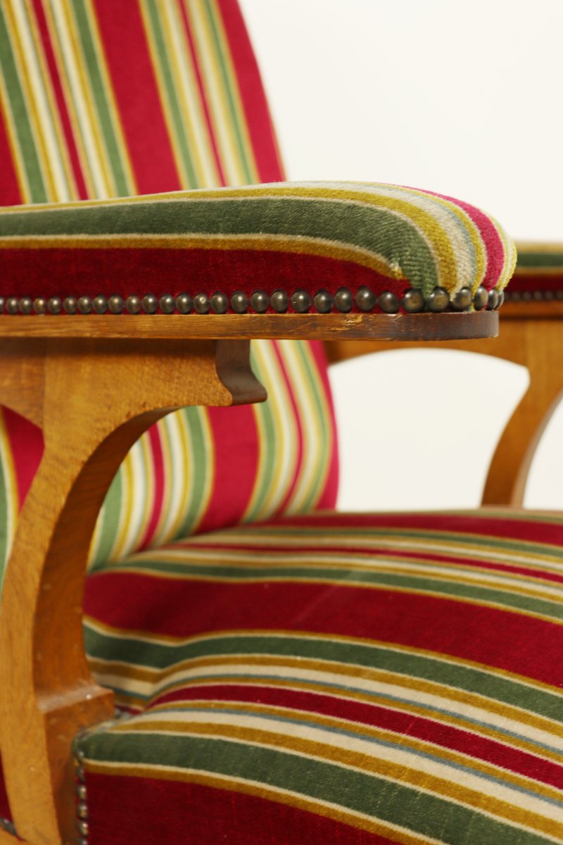 Paire de fauteuils par Gustave Serrurier-Bovy-photo-4