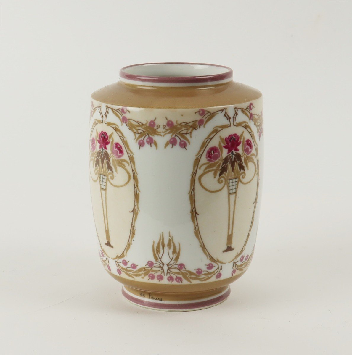 Vase En Porcelaine Par Georges De Feure-photo-4