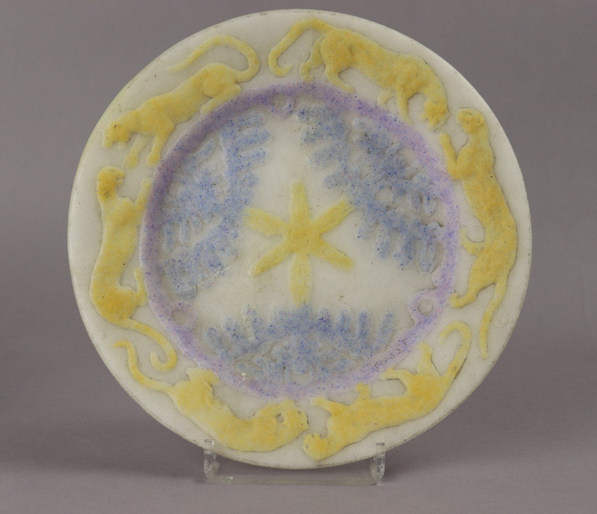 Plate With Lionesses By Jean Cros