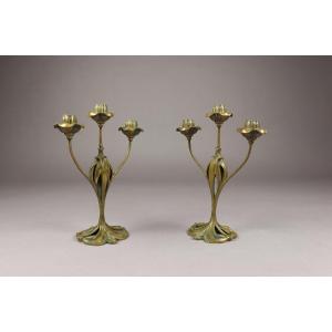 Pair Of Candlesticks By Georges De Feure