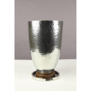 Silver Metal Vase By Jean Després