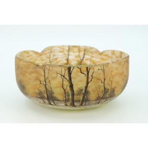 Daum Bowl With Snowy Landscape