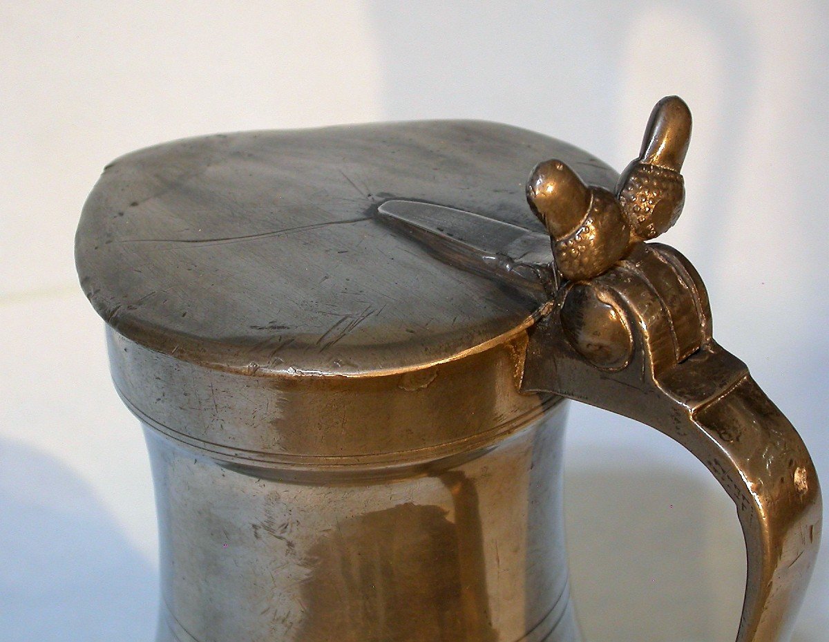 Pewter Wine Pitcher - Avranches Or St Hilaire-du-harcouet, 19th Century-photo-2