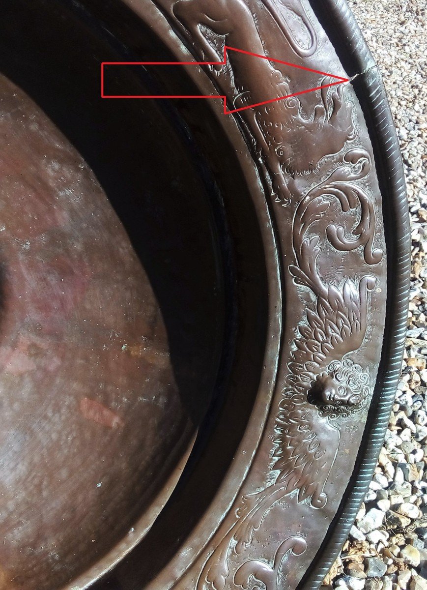 Large Copper Basin - Italy (?), 18th Century-photo-2