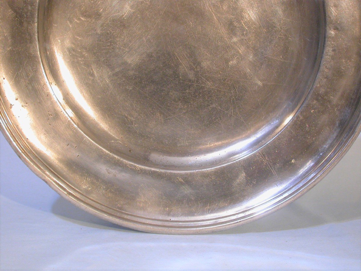 Pewter Dish (tin) - Avignon And Uzes, Circa 1700-photo-2
