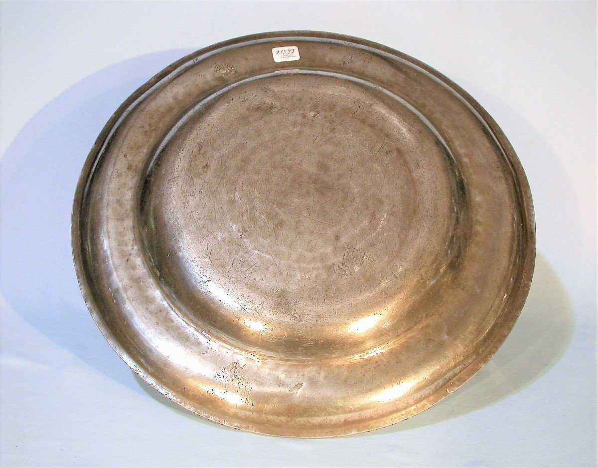 Pewter Dish (tin) - Avignon And Uzes, Circa 1700-photo-3