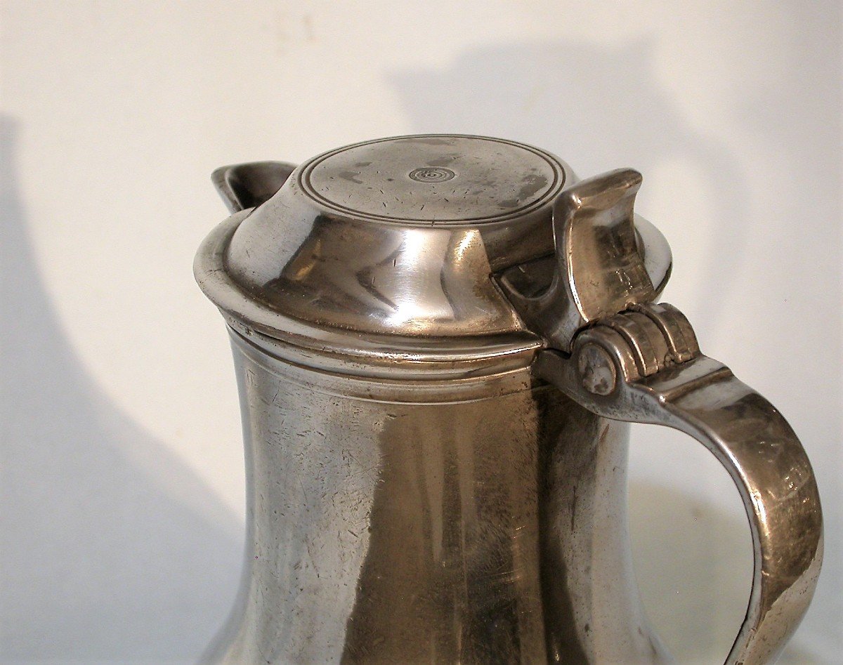 Pewter Wine Pitcher (tin) - Lille, Early 19th Century-photo-3