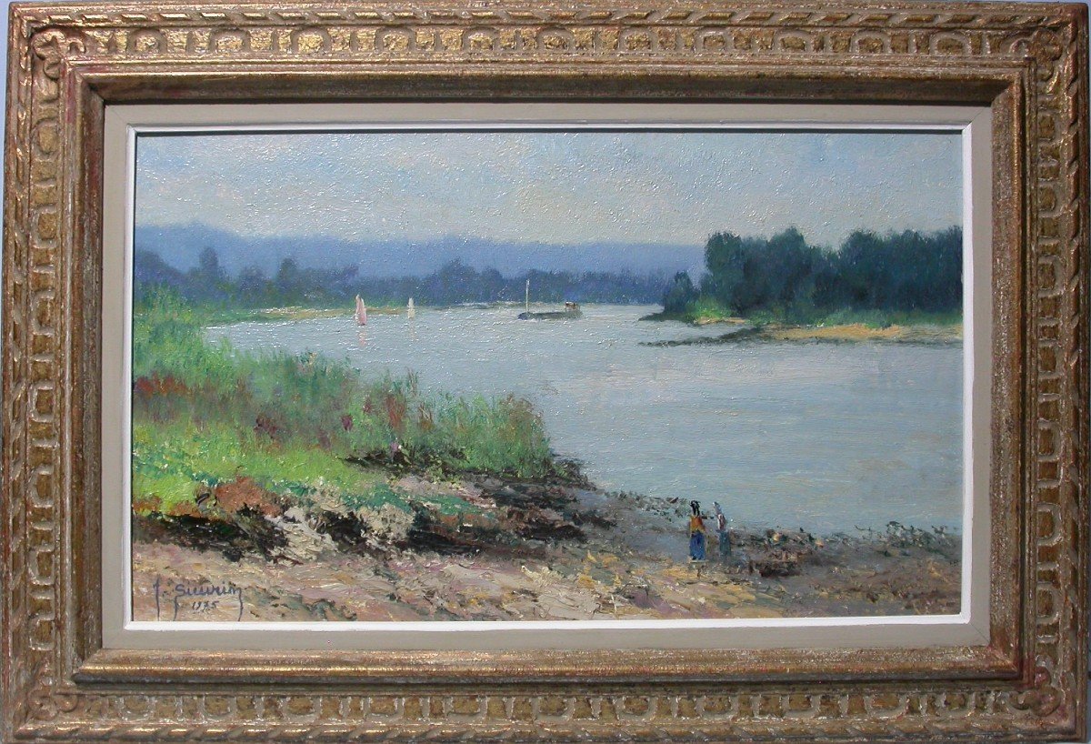 Painting By Jean Sieurin (school Of Rouen), 20th Century-photo-2