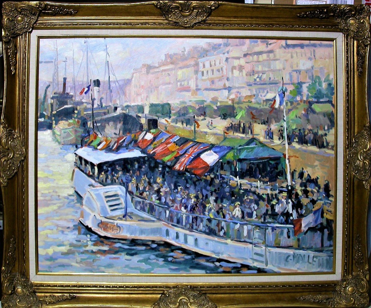 Large Painting (oil On Canvas) By Charles Malle