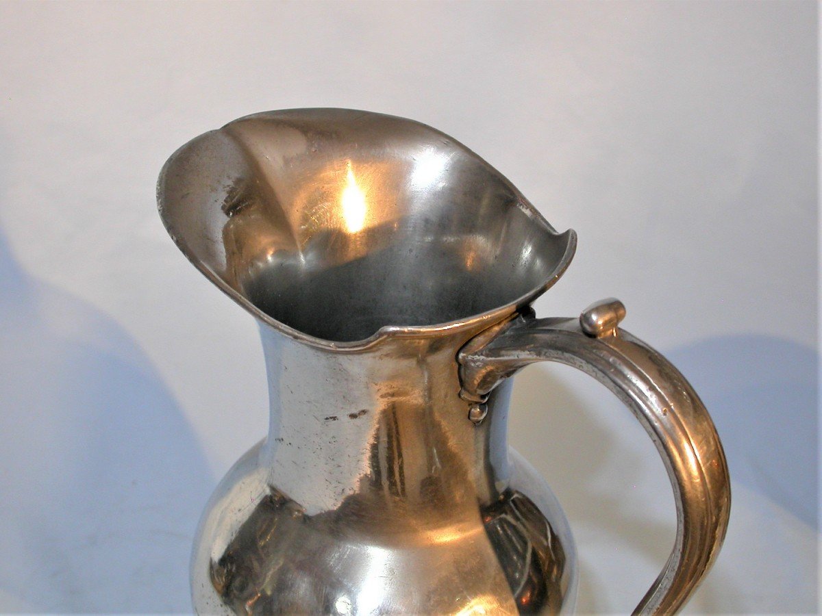 Beauitiful Pewter Ewer - Paris, 18th Century-photo-3