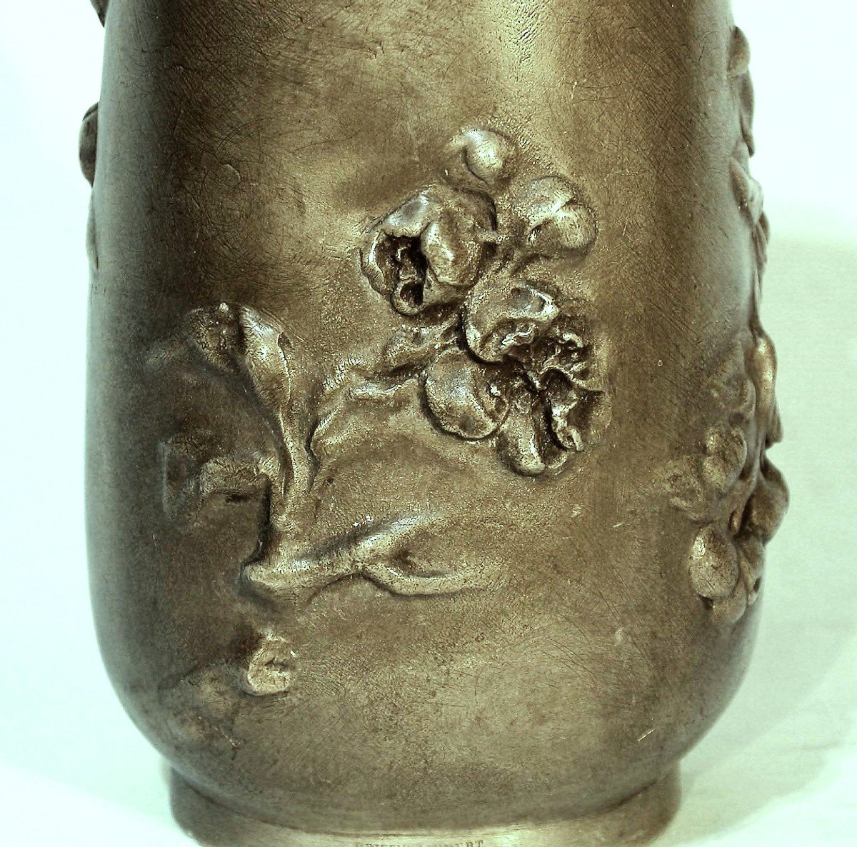 “art Nouveau” Vase In Pewter (pewter) By Vibert-photo-1