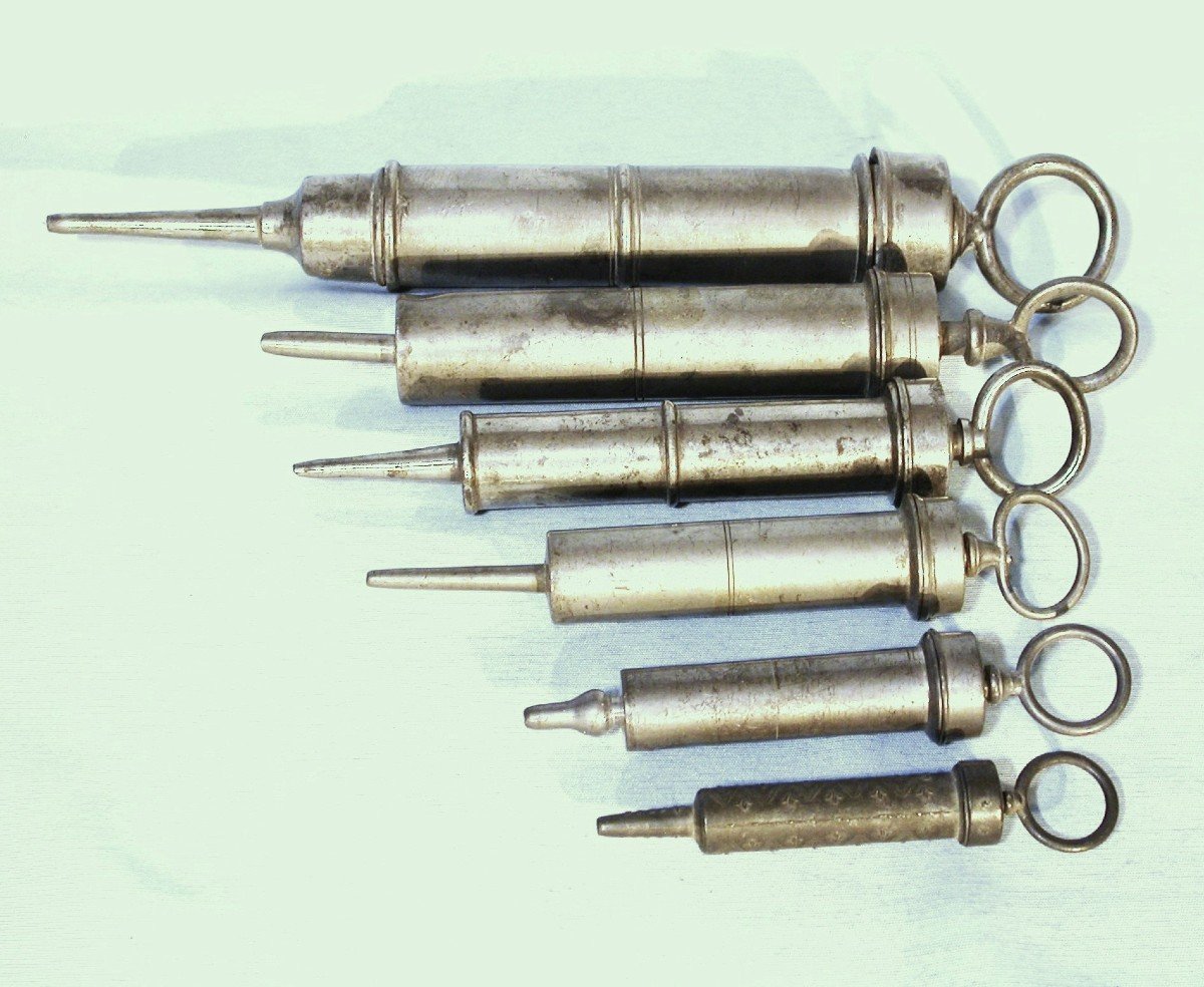 Medicine - Pewter Syringes  - 19th Century
