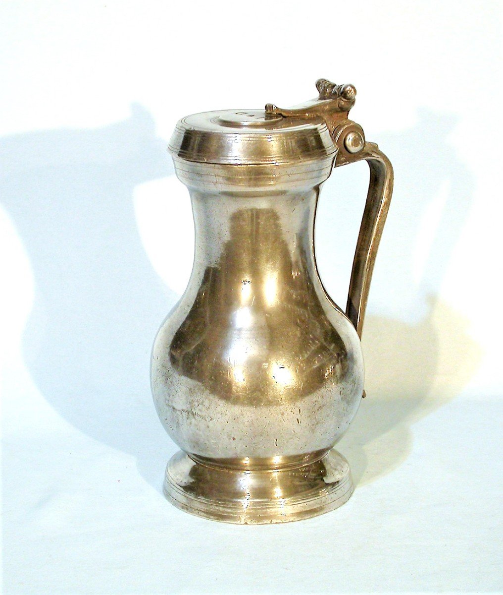 Pewter Wine Pitcher - Toulouse, 18th Century-photo-5