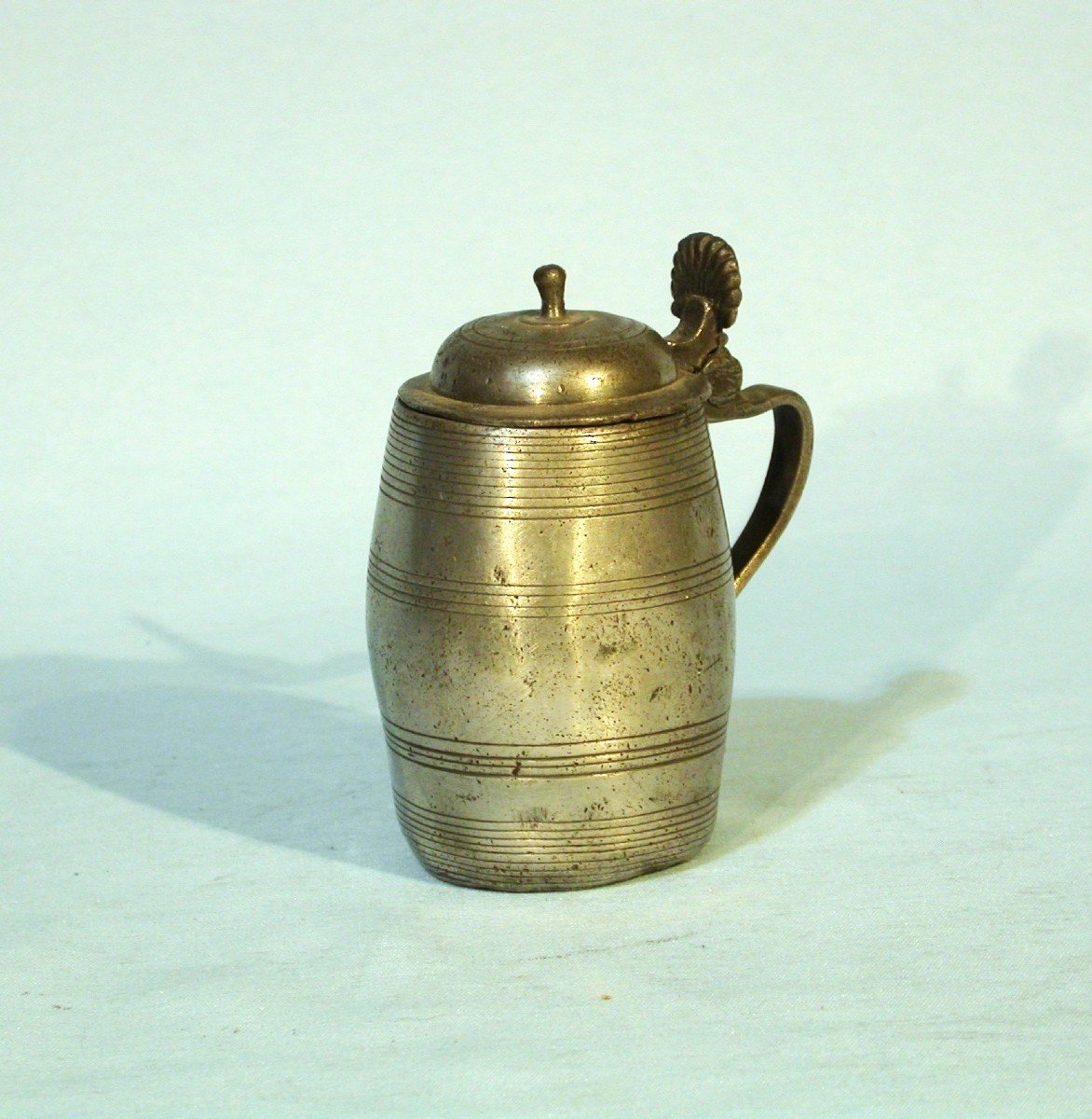 Mustard Pot In Pewter  - Lille (?), 19th Century