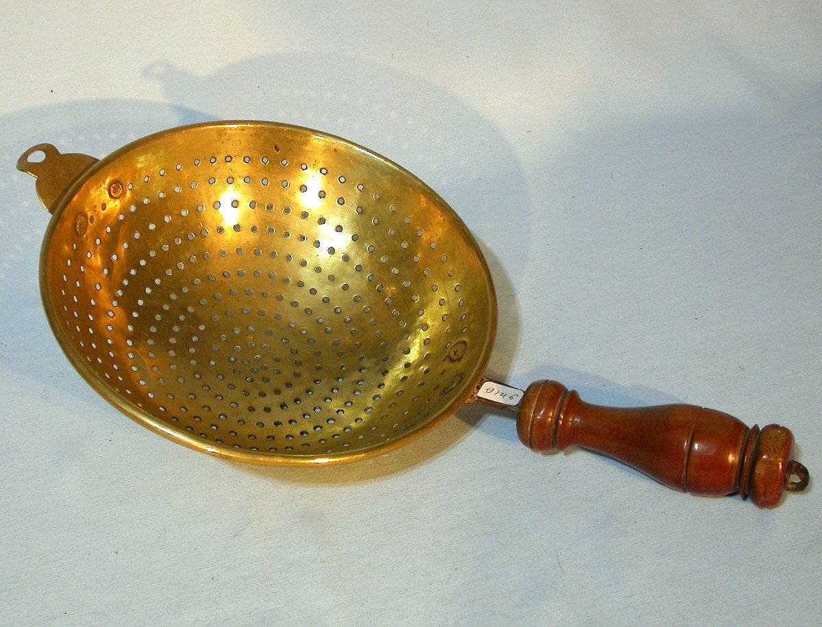 Small Brass Strainer - Early 19th Century-photo-1