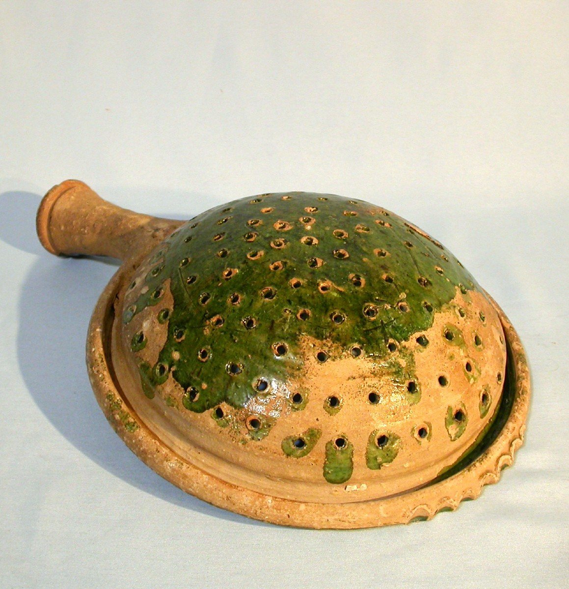 Varnished Earth Strainer - Manerbe Or Le Pre-d'auge, 18th Century-photo-3