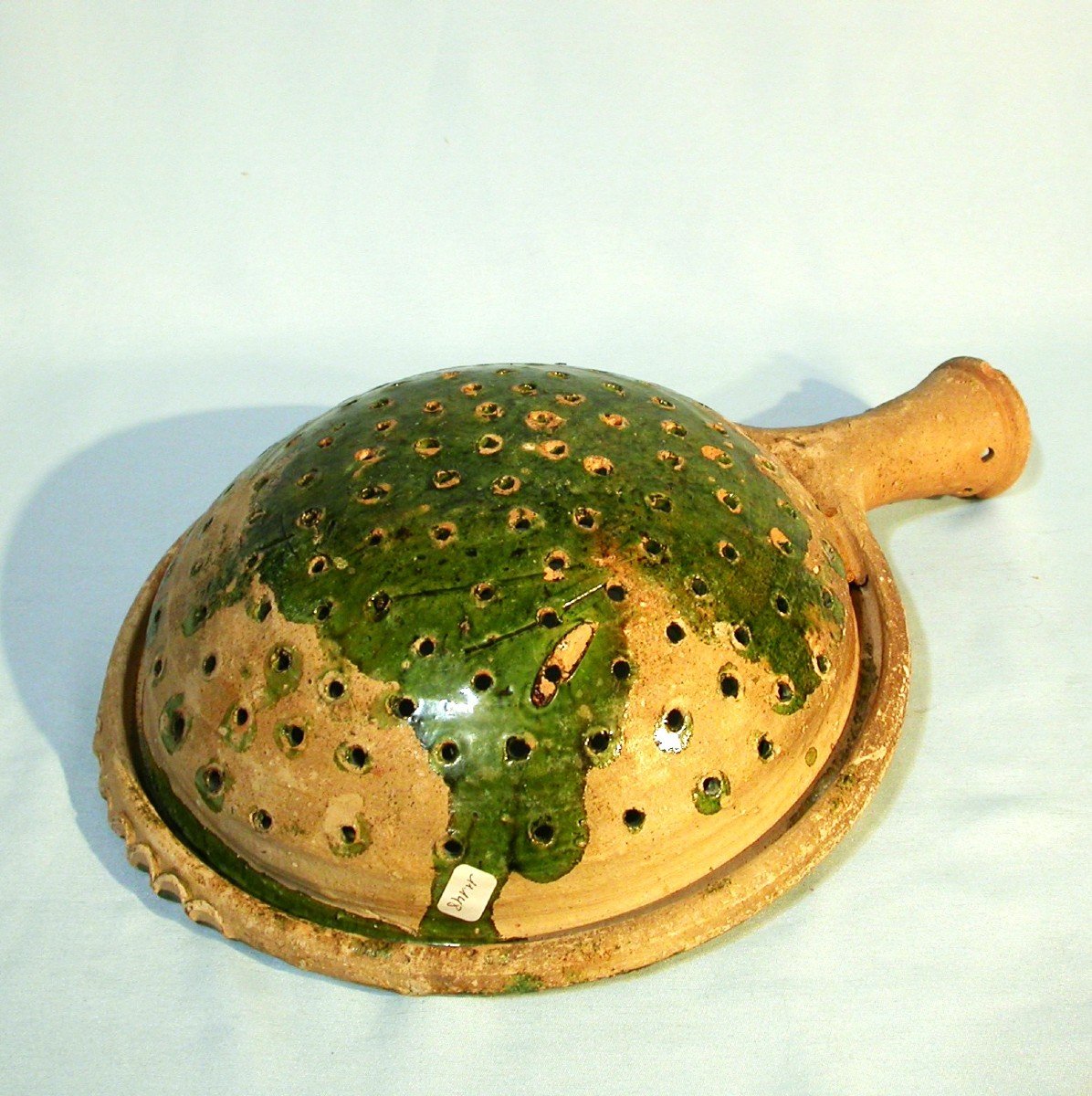 Varnished Earth Strainer - Manerbe Or Le Pre-d'auge, 18th Century-photo-4