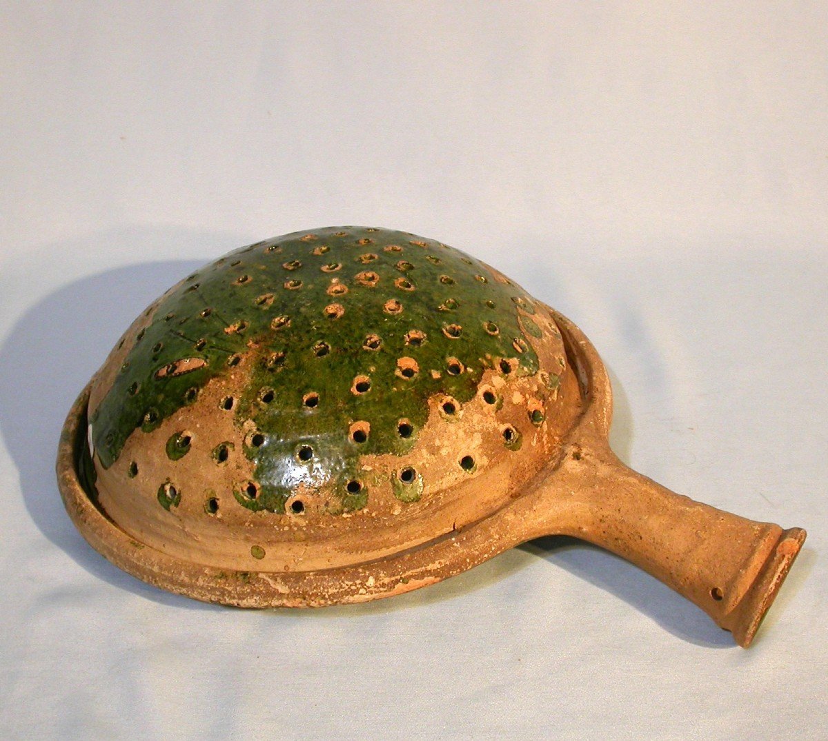 Varnished Earth Strainer - Manerbe Or Le Pre-d'auge, 18th Century-photo-5