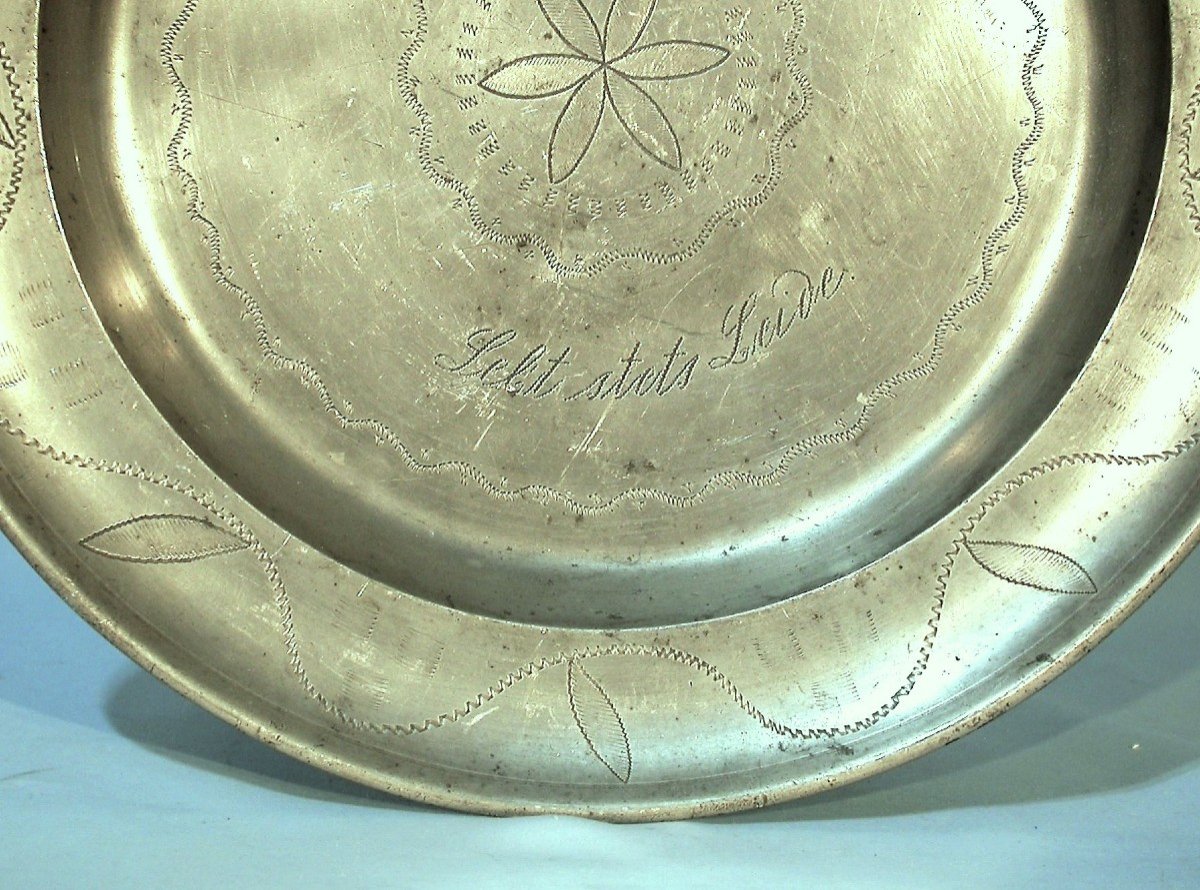 Pewter Dish (zinn) - Mainz (mainz), 19th Century-photo-2