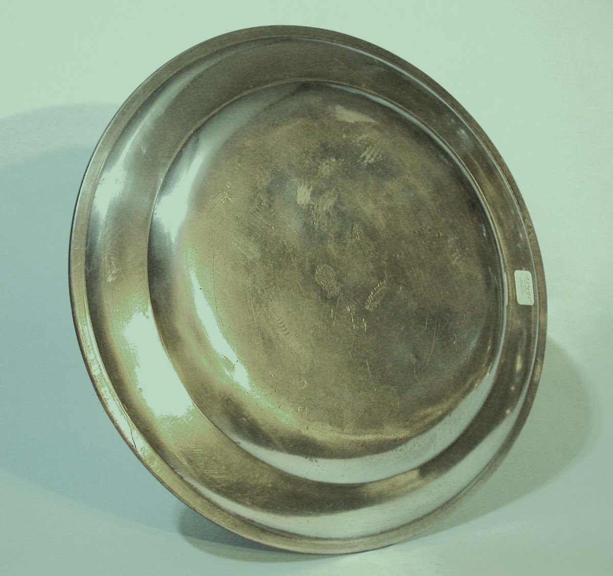 Dedicatory Dish In Tin (tin) - Lille, 19th Century-photo-2