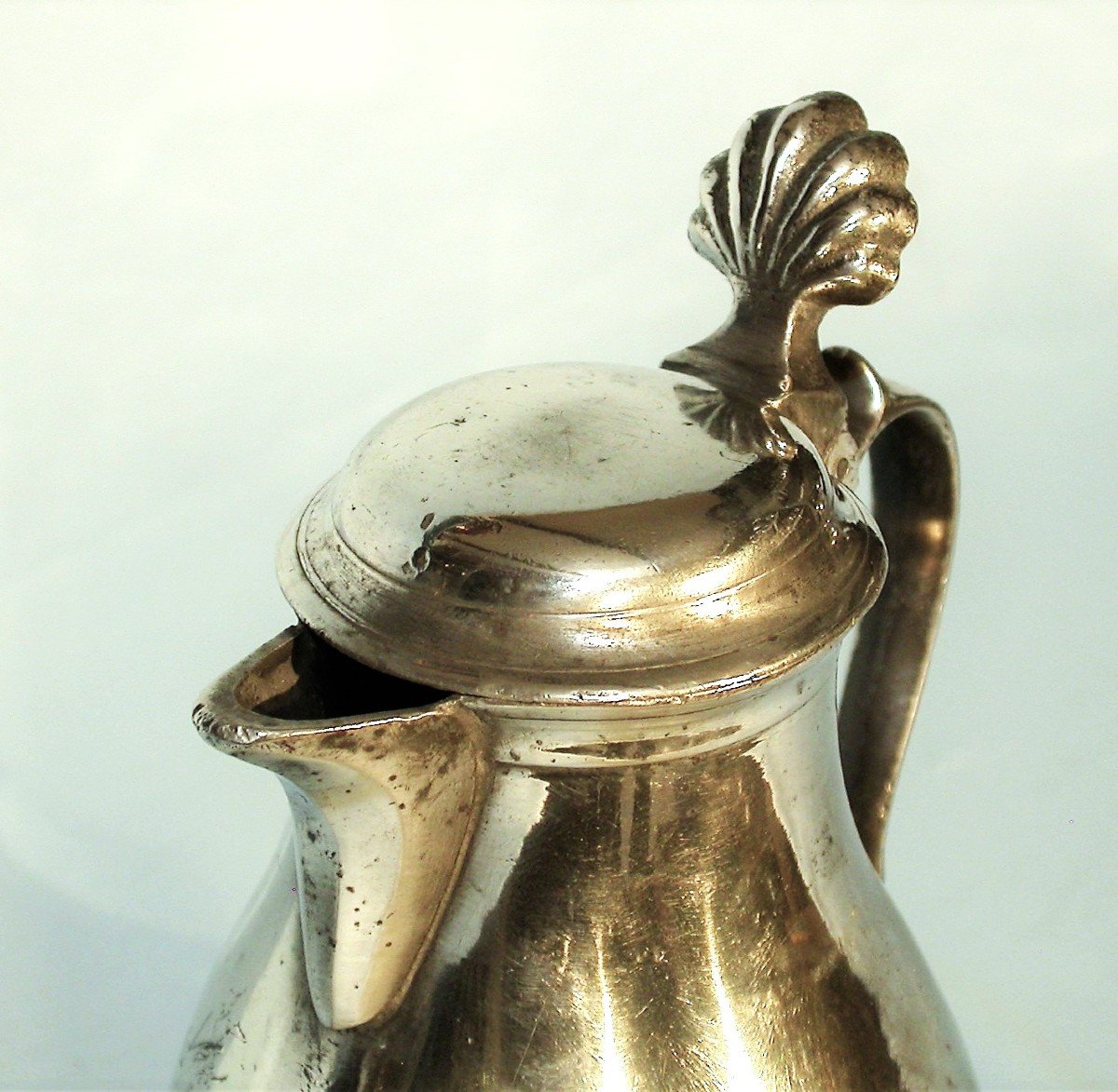 Pewter Wine Pitcher  - Ghent, 19th Century-photo-1