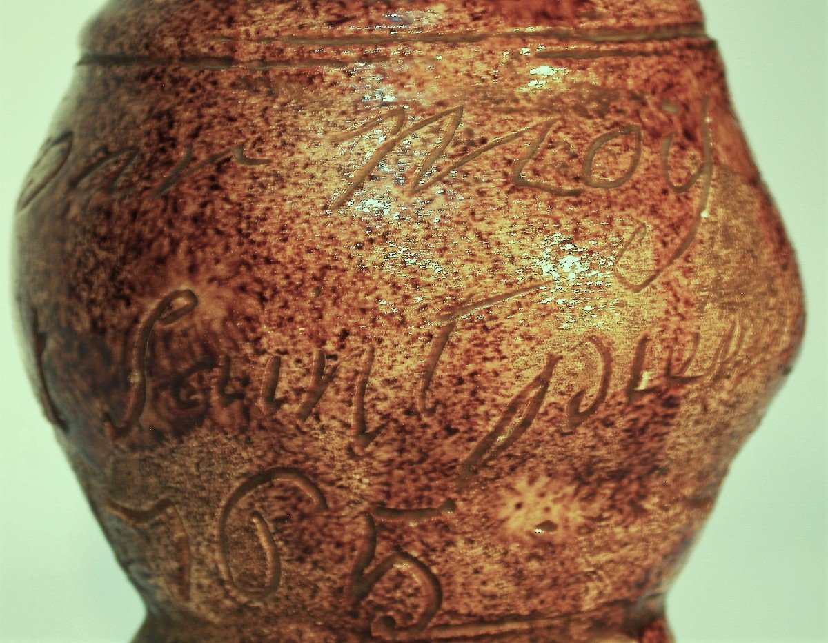 Rare Jug In Varnished Earthm - Durtal, 1765-photo-4